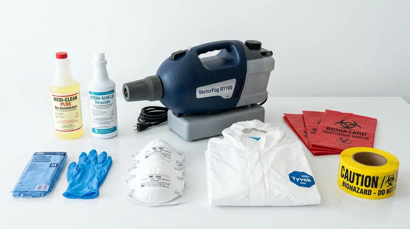 Professional biohazard remediation crew working in Stony Brook